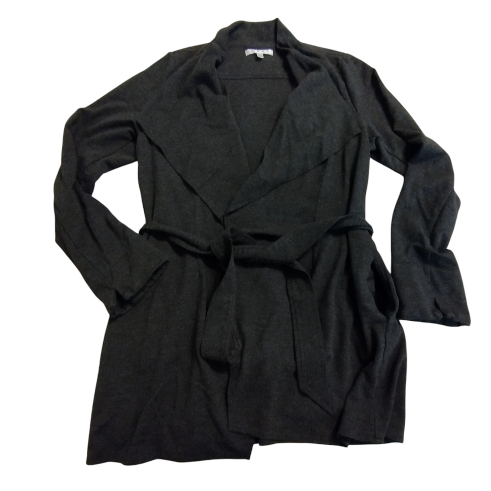 EUC Beautiful Black tie open front great cardigan jacket with pockets Size Large - Picture 3 of 6
